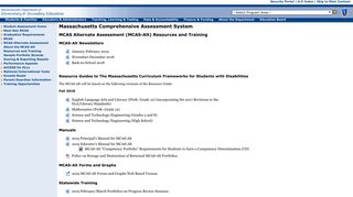 MCAS Alternate Assessment: Resources and Training ...