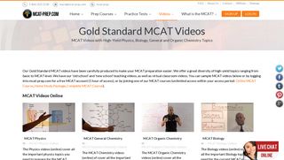 Gold Standard MCAT Videos | Gold Standard MCAT ... - MCAT-Prep.com
