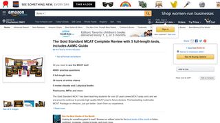 The Gold Standard MCAT Complete Review with 5 full-length tests ...