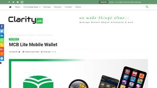 MCB Lite Mobile Wallet - Clarity.pk