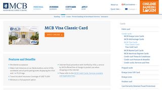MCB Visa Classic Card - MCB Bank