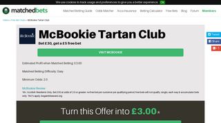 McBookie Tartan Club, Free Bets, matchedbets.com