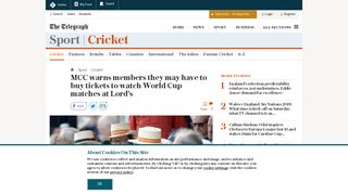 MCC warns members they may have to buy tickets to watch World Cup ...