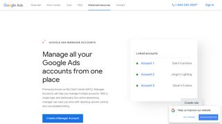 Ads Management Dashboard With Manager Accounts - Google Ads