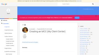 Creating an MCC (My Client Center) - The Google Advertiser ...