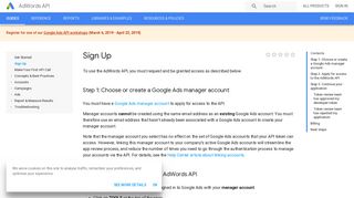 Sign Up | AdWords API | Google Developers