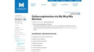 Metropolitan Community College - Online registration via My Way/My ...