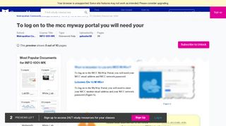 To log on to the MCC MyWay Portal you will need your MCC email ...