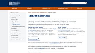 Transcript Requests - Manchester Community College