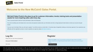 the New McCain® Sales Portal.