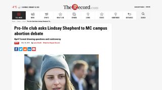 Pro-life club asks Lindsay Shepherd to MC campus abortion debate ...