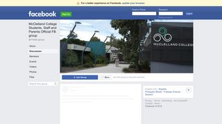 McClelland College Students, Staff and Parents Official FB ... - Facebook