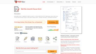 Mccmh Focus - Fill Online, Printable, Fillable, Blank | PDFfiller