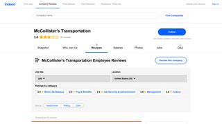 Working at McCollister's Transportation: Employee Reviews | Indeed ...