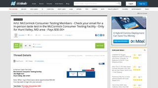 H/U: McCormick Consumer Testing Members - Check your email for a ...