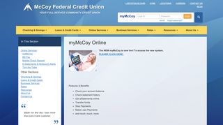 Online Services - McCoy Federal Credit Union