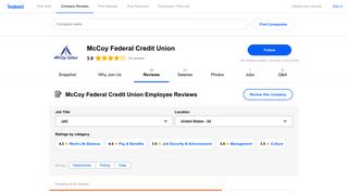 Working at McCoy Federal Credit Union: Employee Reviews | Indeed ...
