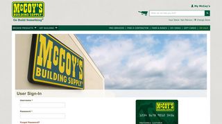 My McCoy's Login - McCoy's Building Supply