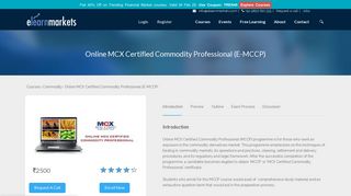 Online MCX Certified Commodity Professional (E-MCCP)