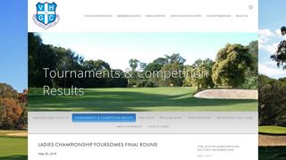Tournaments & Competition Results — Victor Harbor Golf Club