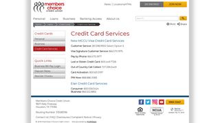 Credit Card Services - Members Choice Credit Union