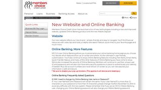 New Website and Online Banking | Members Choice Credit Union ...