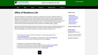 McDaniel College Office of Residence Life