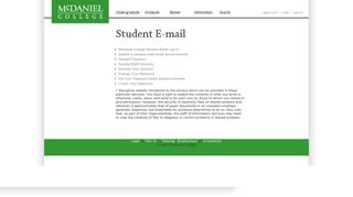 Student Email - McDaniel College
