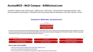 AccessMCD - McD Campus - SABAcloud.com