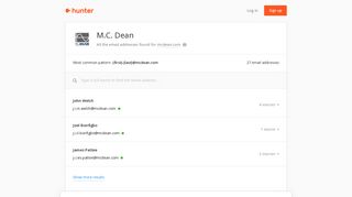 M.C. Dean - email addresses & email format • Hunter - Hunter.io