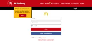Login - McDonald's Delivery