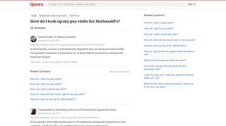 How to look up my pay stubs for McDonald's - Quora