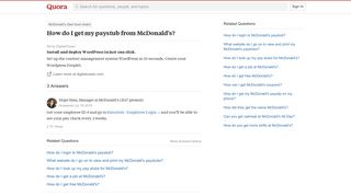 How to get my paystub from McDonald's - Quora