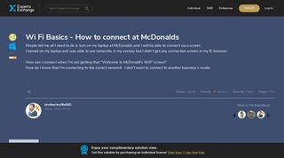 Wi Fi Basics - How to connect at McDonalds - Experts Exchange
