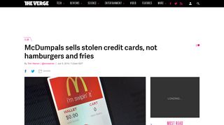 McDumpals sells stolen credit cards, not hamburgers and fries - The ...