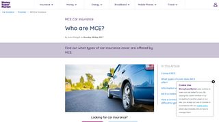 MCE Car Insurance & Contact Details | MoneySuperMarket