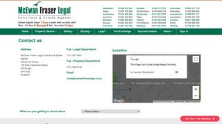 Contact McEwan Fraser Legal, Solicitors and Estate Agents