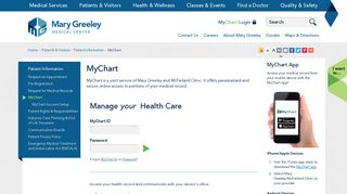 MyChart Online Medical Record - Mary Greeley Medical Center