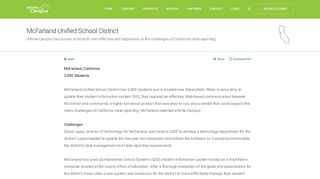 McFarland Unified School District Success Story · Infinite Campus