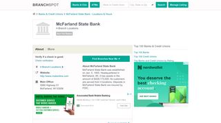 McFarland State Bank - 4 Locations, Hours, Phone Numbers …