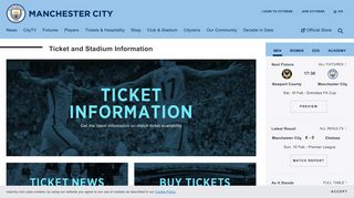 Ticket Information | Tickets & Membership | Manchester City FC