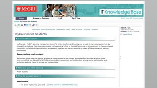 myCourses for Students - McGill IT Knowledge Base - McGill University