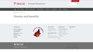 Pension and benefits | Human Resources - McGill University