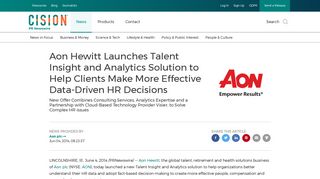 Aon Hewitt Launches Talent Insight and Analytics Solution to Help ...