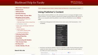 Using Publisher's Content · Blackboard Help for Faculty