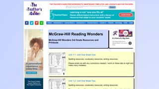 McGraw Hill Reading Wonders 3rd Grade - The Teacher's Guide