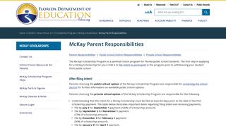 McKay Parent Responsibilities - Florida Department Of Education