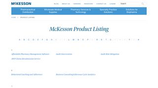 Full List of McKesson Product Offerings | McKesson