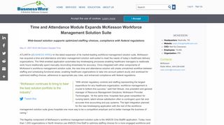Time and Attendance Module Expands McKesson Workforce ...