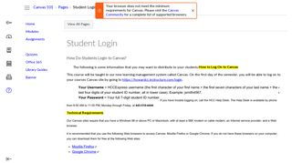 Student Login: Canvas Training - Dashboard - Instructure